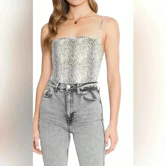 Alexander snakeskin Bodysuit - 4si3nna. Adjustable straps. Size Small - Picture 1 of 7